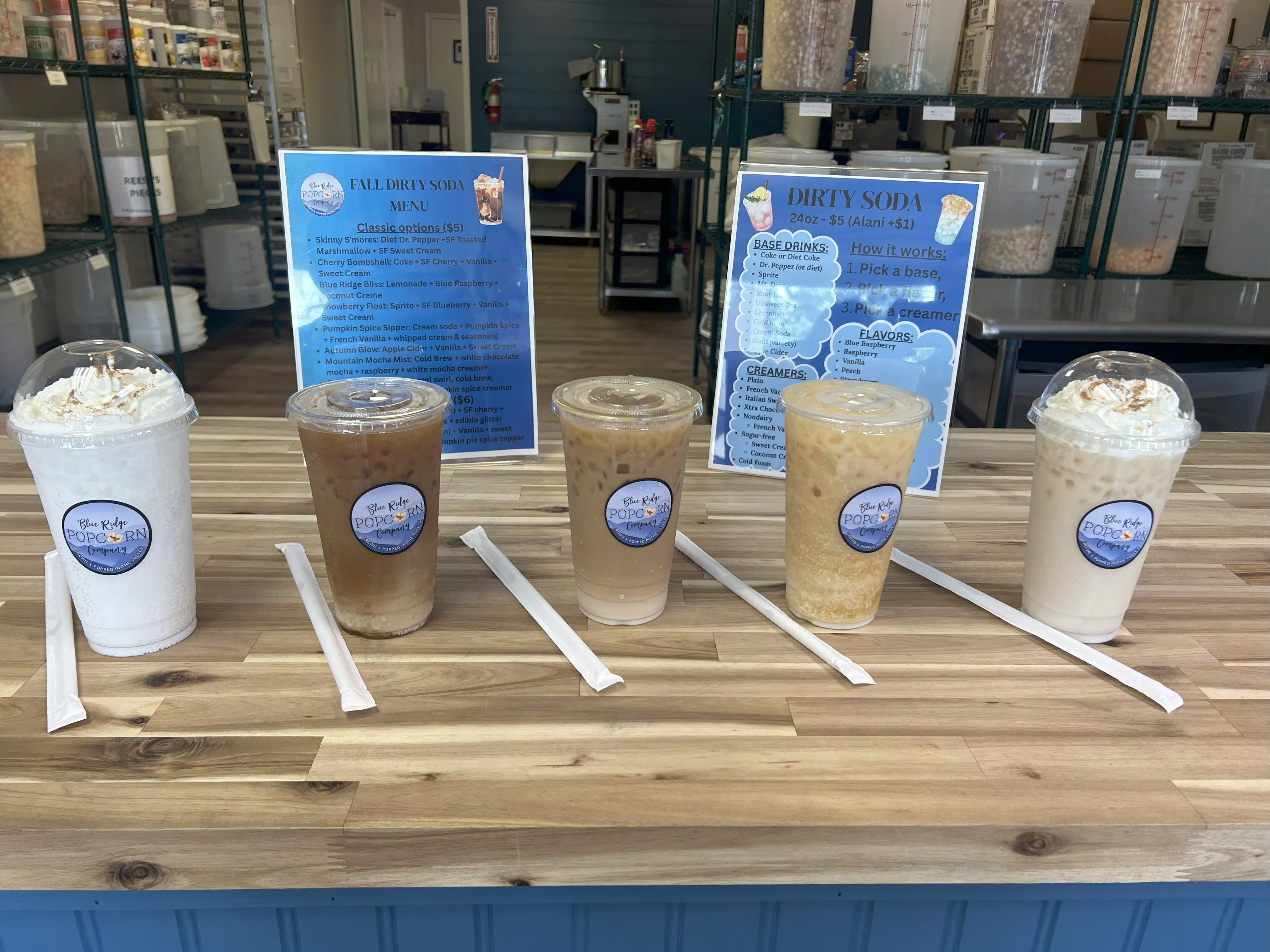 In-Store Dirty Soda Menu – Blue Ridge Popcorn Company